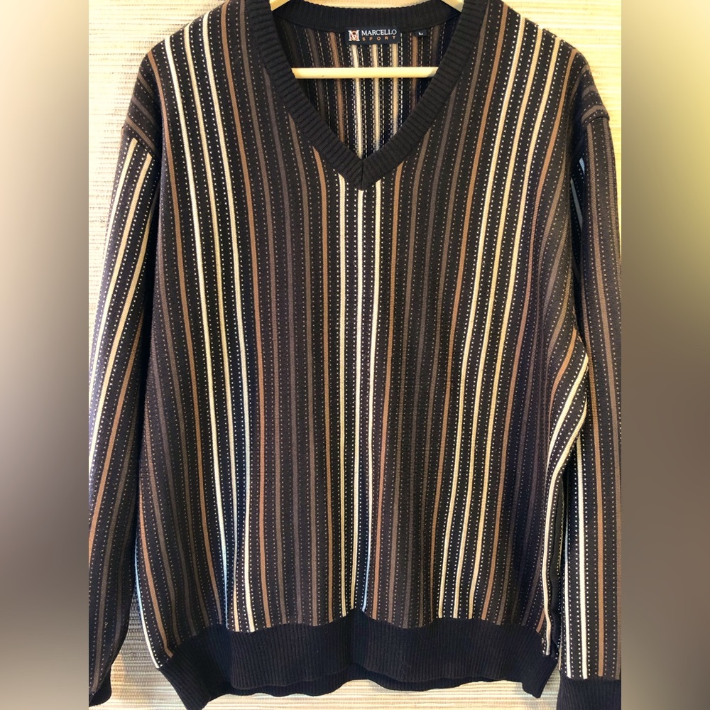 MARCELLO SPORT men’s sweater sz L Italian wool/acrylic blend Mint condition!